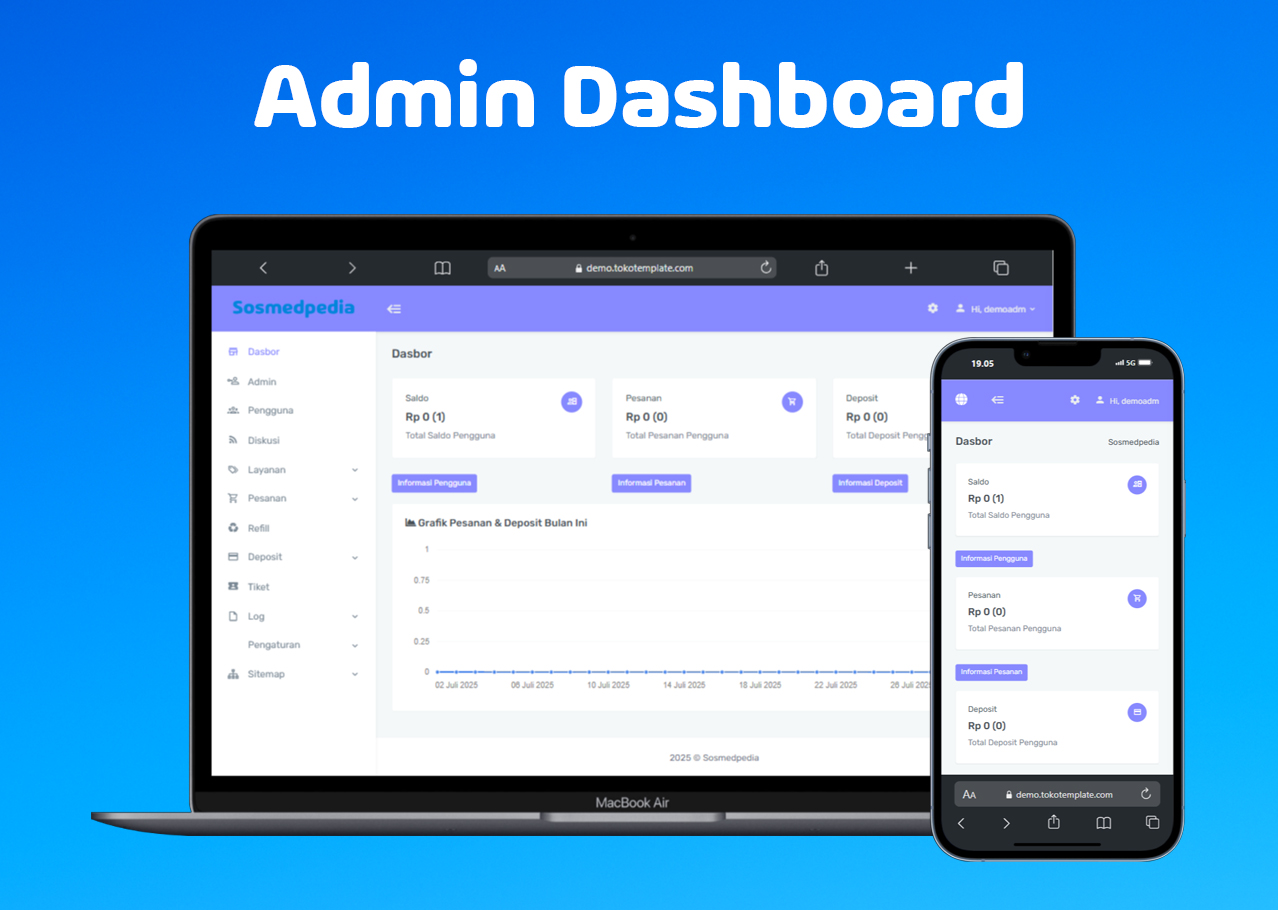Admin Dashboard - SocialBoost Pro Website (SMM PANEL)