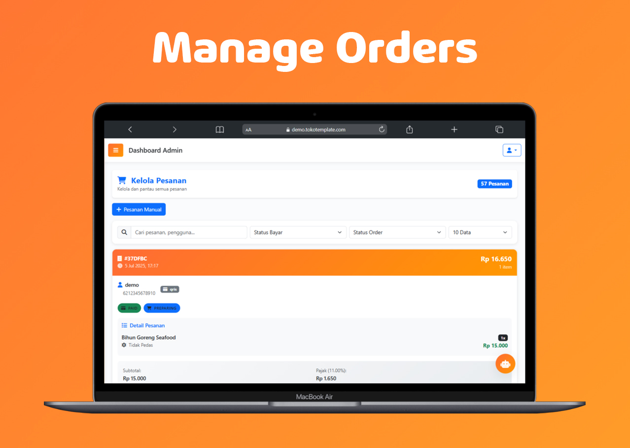 Manage Orders - QuickOrder Restaurant System